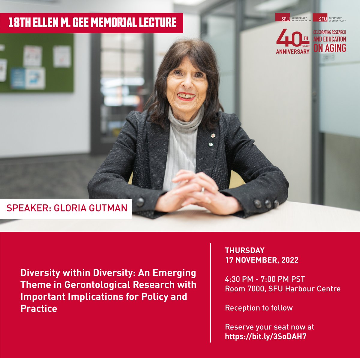 SFUGero's tweet photo. Join us on November 17th, 2022 for the 18th Ellen M. Gee Memorial Lecture!
Register: https://t.co/UoSajDhQVt
#sfugero #sfufass #sfugram #sfu #simonfraseruniversity https://t.co/gNPiXlvX0c