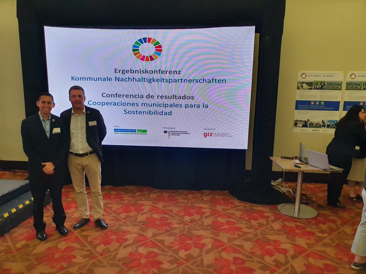 Conferencia de resultados de las Cooperaciones municipales para la Sostenibilidad. Tres ciudades de Costa Rica trabajan en los objetivos de la Agenda 2030 con ciudades de Alemania. Turrialba es una de ellas en hermandad con Pfaffenhoben. 
#ODS