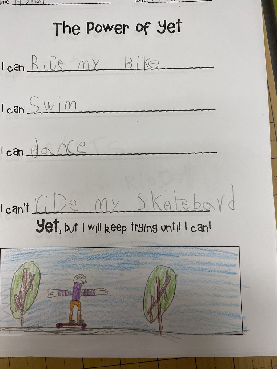 cathbern's tweet photo. Change your mindset with the magical YET. A class full of thinkers, writers and artists. #grade2 @LionsOvalPS @SCDSBLiteracy #thepowerofyet #whyilovegrade2 https://t.co/ZGfVNTrMJd