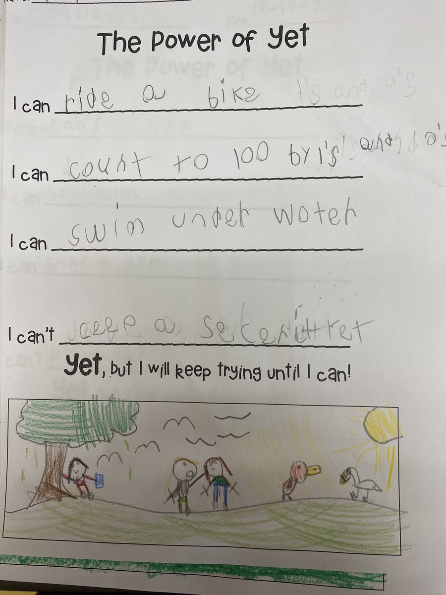 cathbern's tweet photo. Change your mindset with the magical YET. A class full of thinkers, writers and artists. #grade2 @LionsOvalPS @SCDSBLiteracy #thepowerofyet #whyilovegrade2 https://t.co/ZGfVNTrMJd
