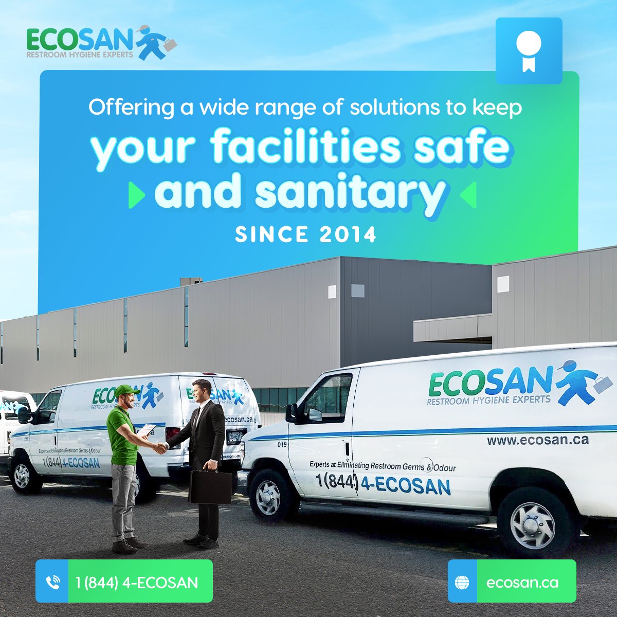At ECOSAN Hygiene, we're dedicated to providing the highest quality #FacilityService products to Canadian businesses! Visit our website today to learn more about our company. ecosan.ca/company