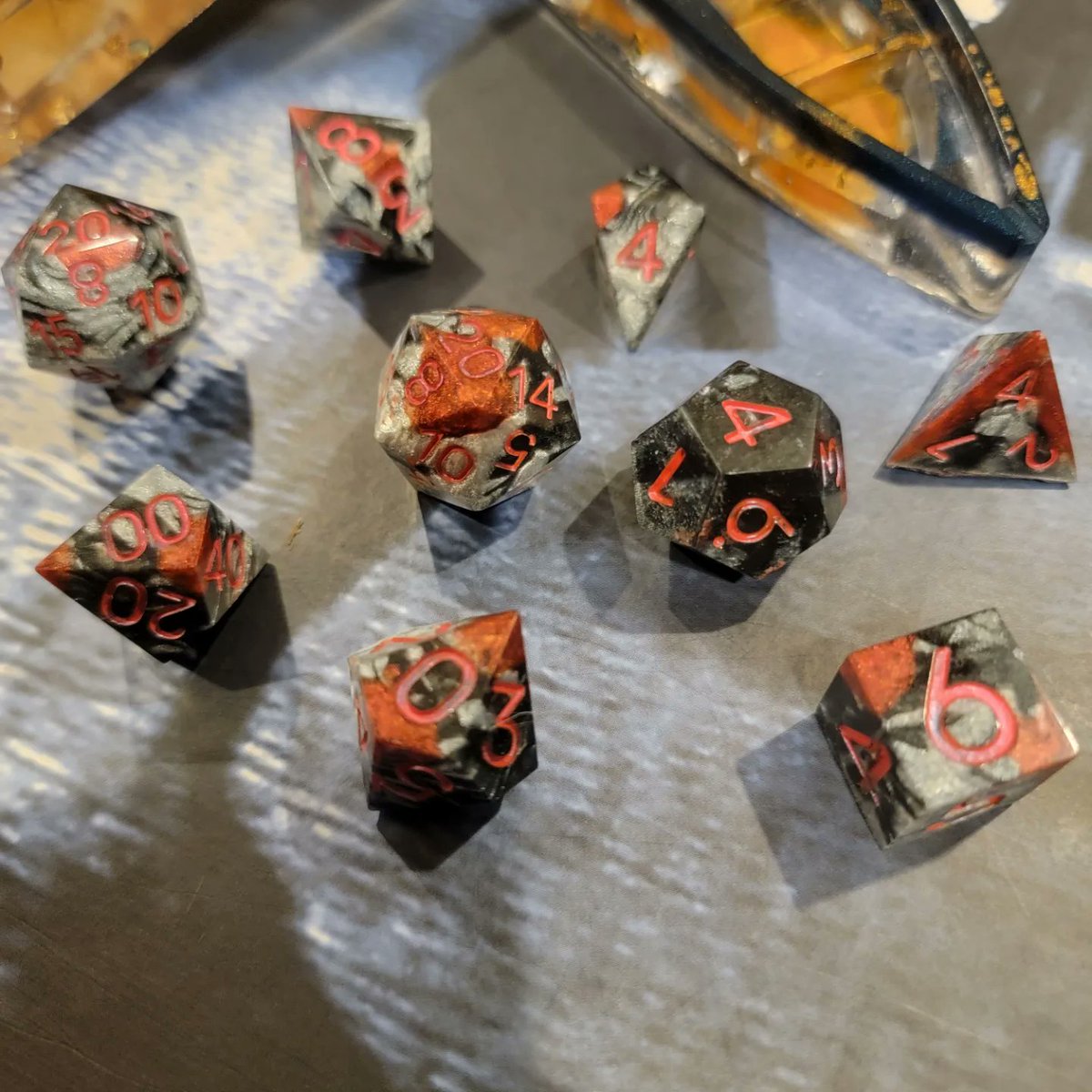 brandyssea's tweet photo. Today for #dicetober I made #mothman #dice inspired by #TAZ What do you think? #handmadedice https://t.co/nEOxJ0sr0J