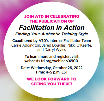 rjpanetti's tweet photo. #RT @atd: Join us in celebrating the book launch of Facilitation in Action: Finding Your Authentic Training Style.
Tune in next week and benefit from the authors extensive facilitation backgrounds. Learn more here: https://t.co/h5wa246rmP
#ATD #BookLa… https://t.co/tYKUWRFE6K