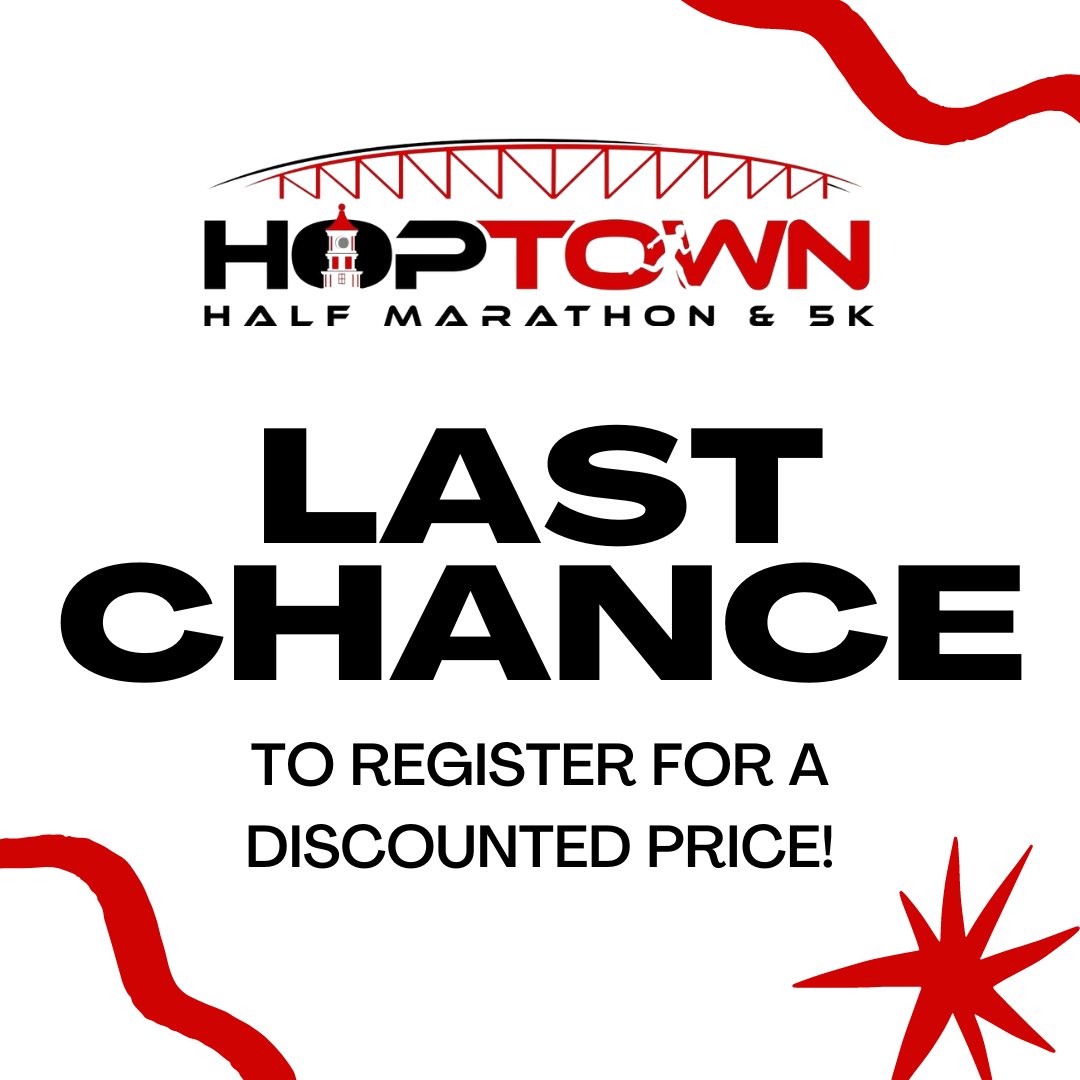 Run, jog, or walk to HoptownHalf.com RIGHT NOW for a discounted registration! Today is the last day to get this discount before Thursday!