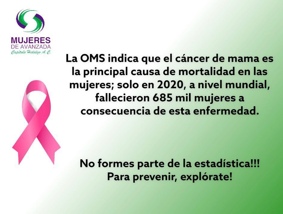HidalgoAvanzada's tweet photo. #DiaInternacionaldelCancerdeMama #conociendomas #mujeresdeavanzadahidalgo
#MujeresDeAvanzada
#MujeresHidalgo
#quehablenlasmujeres 💜💚💜 https://t.co/1YIHAUr4Bm