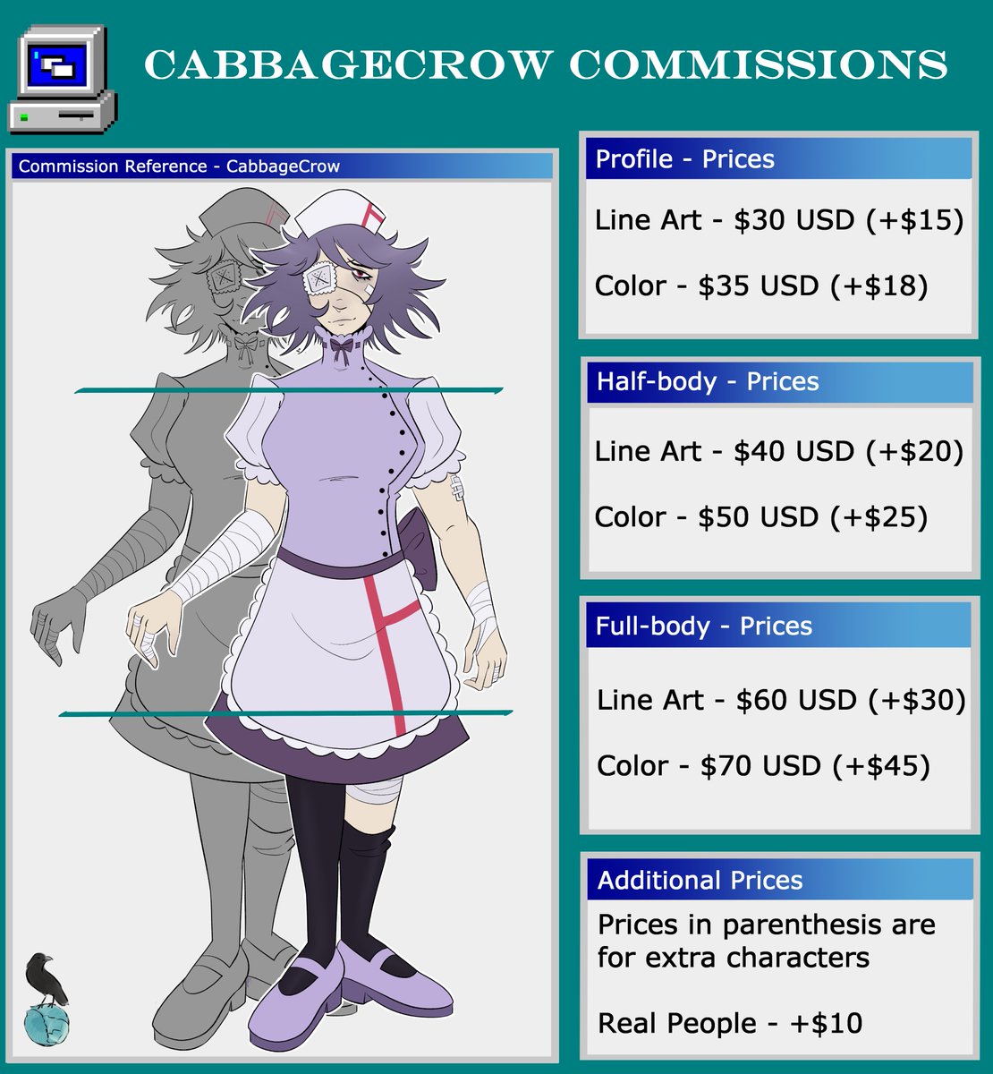 thecabbagecrow's tweet photo. Commissions are open, now with a form for ease of access! https://t.co/7vasXPKSaP
.
#artcommissions #commissionsopen https://t.co/JxuQJV2xfx