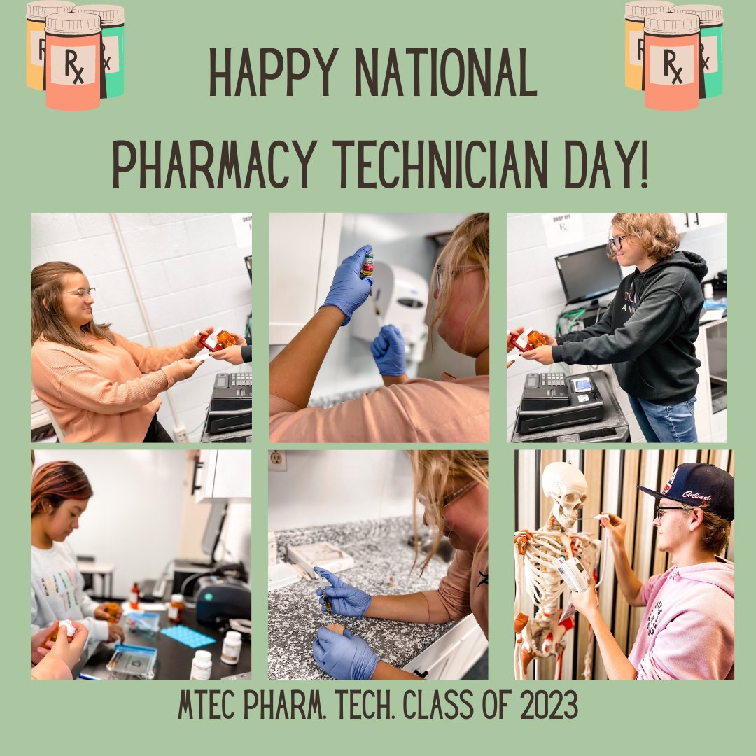 wvmtec's tweet photo. πYesterday was #NationalPharmacyTechnicianDay -a day to celebrate & honor the hard work of Pharmacy Techs! Our Pharm Tech Class of 2023 is prepping for their clinical experience and we couldn't be more excited for these students! #NationalPharmacyWeek #LearnATrade #GoToMTEC https://t.co/siPlCFW7Dv