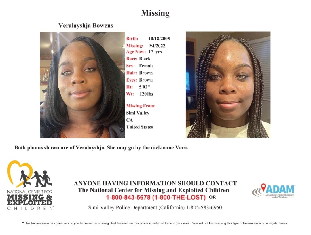 themissingusa_'s tweet photo. #amberalert #childabduction #breakingnews #missing #lawenforcement #sos #teenager  #losangeles #news #alerts #child #children #missingpersons #fugitive #domesticviolence #childabuse #custody #missingchild #children #CPS #haveyouseenme  #humantraffickin #simivalley #ventutacounty https://t.co/GEV0DoK9ga
