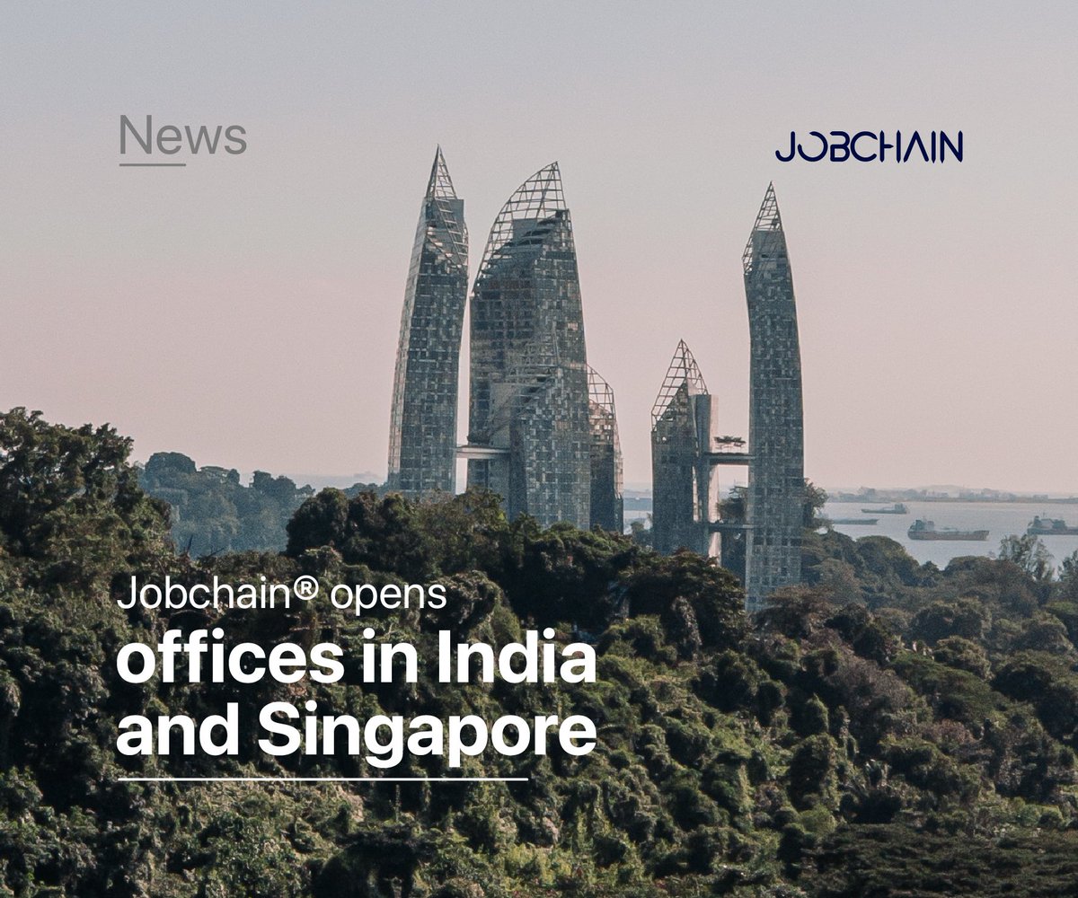 jobchain's tweet image. 👋 Hello Singapore!
👋 Hello India! 

Jobchain® is opening offices in your countries! 🏙💼

💪 We fully believe in what we do and will succeed in offering the world a worthy and innovative product for everyone.

#crypto #blockchain #binance
#cryptocurrency #bitcoin #ethereum