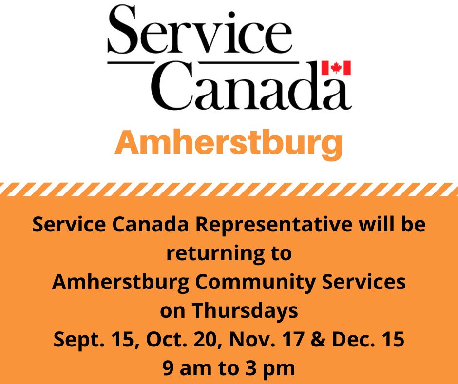 ACSAmherstburg's tweet photo. Tomorrow - Thursday, Oct. 20
9 am to 3 pm
Appointments not available. A wait your turn schedule.
Amherstburg Community Services
320 Richmond Street https://t.co/smPDpF01uk