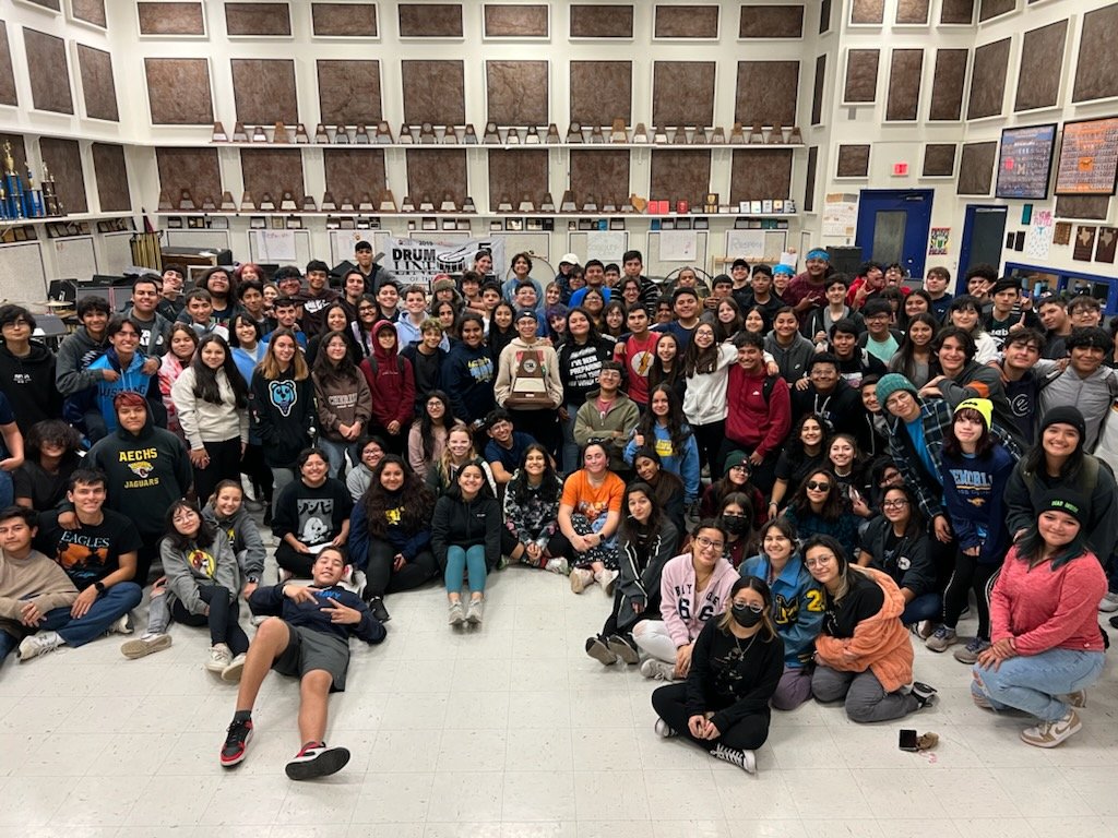 memorialBAND's tweet photo. Mighty Mustang Band Division 1 at Region. Rain or shine, hot or cold our kids are working hard as we advance to Area! https://t.co/6H1gA0PFfw