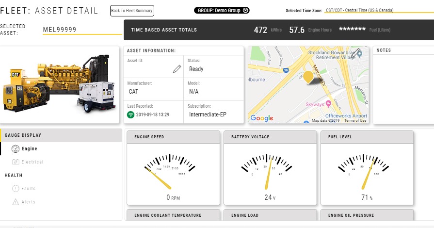 Cat® Connect monitors the three major factors that cause standby power failure.

1. Batteries
2. Fuel
3. Fleet Status

These three key alerts give you peace of mind during any power outage and make monitoring and tracking your equipment easy.