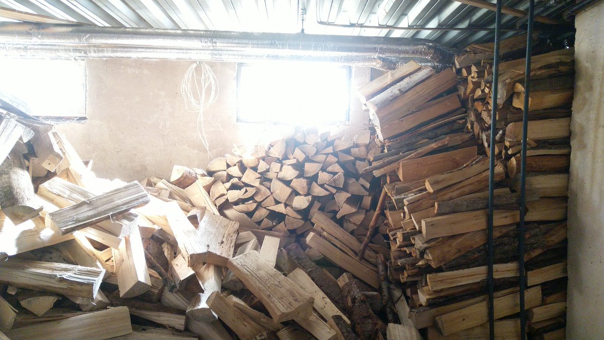 ReijoLeibowitz's tweet photo. Saa talvi tulla, 25m2 polttopuu varasto alkaa olla täynnä. Ja keskuslämmitys + käyttövesi toimii myös ilman sähköä, testattu neljän päivän sähkökatkon aikana takavuosina pakkasilla.
#polttopuu #klapi #talvi #pohjolanäijä https://t.co/GgCc9fKdl8