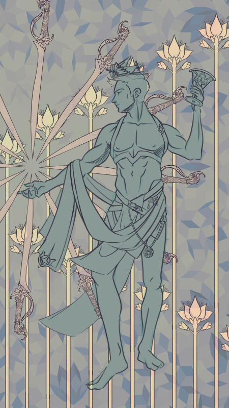 An update on my Magician! I guess this particular Magician likes wands and swords better than chalices and pentacles. #tarot