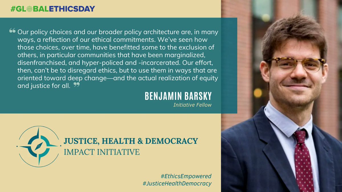 As society faces extraordinary challenges, #ethics is more important than ever, especially in the justice work of Initiative Fellow @BenjaminABarsky. Read his thoughts below & learn more about JHD, @carnegiecouncil & #GlobalEthicsDay at 🔗 in bio. #EthicsEmpowered #HarvardEthics