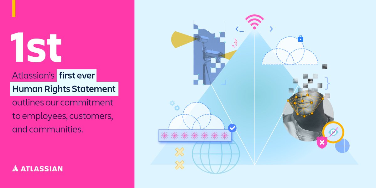 Atlassian's tweet photo. We're excited to share #Atlassian's 2022 Sustainability Report today! This year's annual report includes:

🫂 Our first-ever Human Rights Statement
♻️ Renewable achievements
💙 Impacts made in our communities
➕ And so much more

Dive into the report: https://t.co/BxStBjrgnN https://t.co/Jpxj8OBG4v
