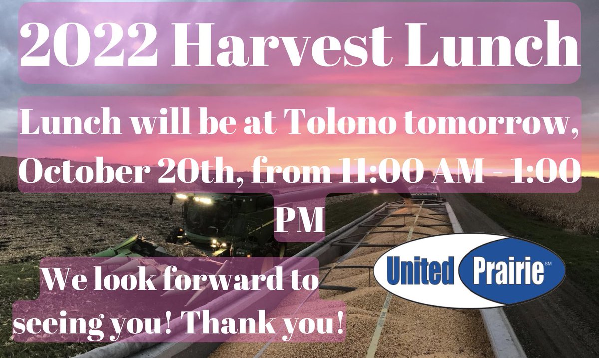 Don’t forget, lunch is tomorrow 11-1 at our Tolono (Miller Station) location!! We look forward to seeing you tomorrow!