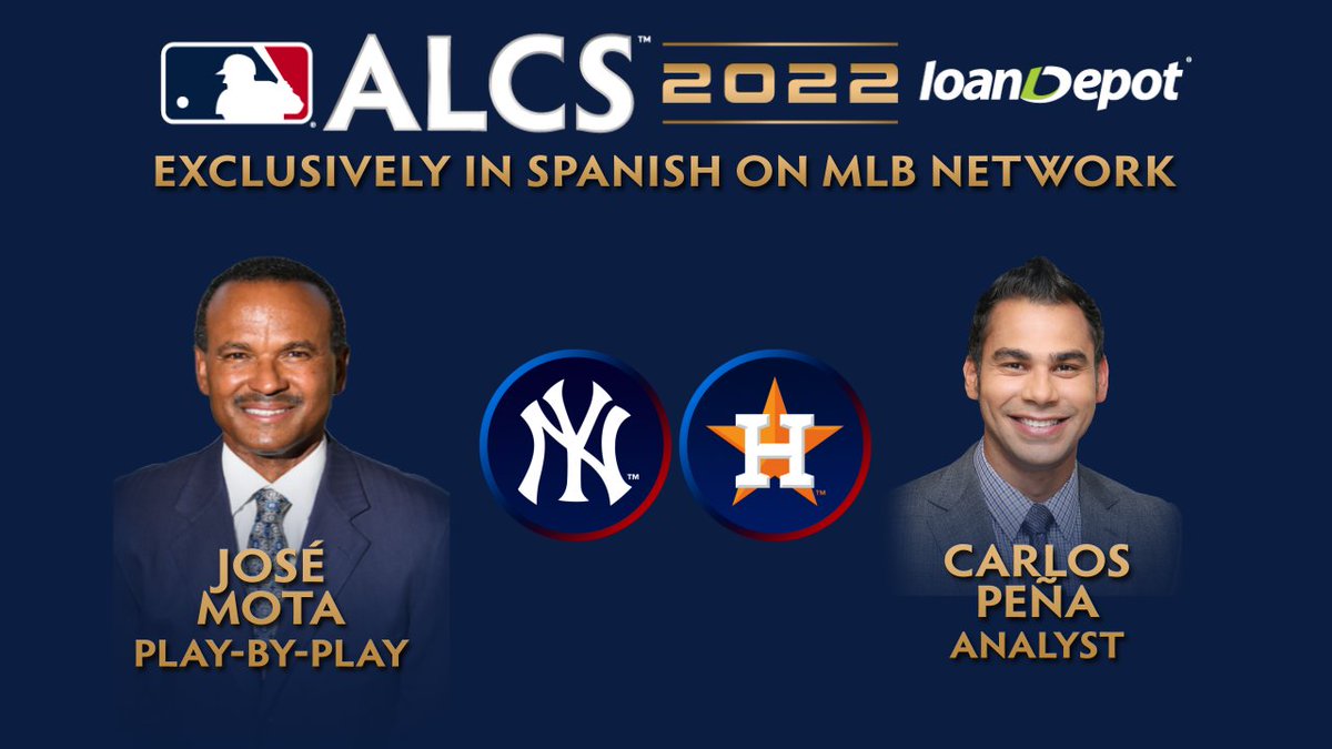 .@MLBNetwork, the exclusive home of the ALCS in Spanish. Action begins tonight with @Yankees_Beisbol vs. @LosAstros at 7:37 p.m. ET.