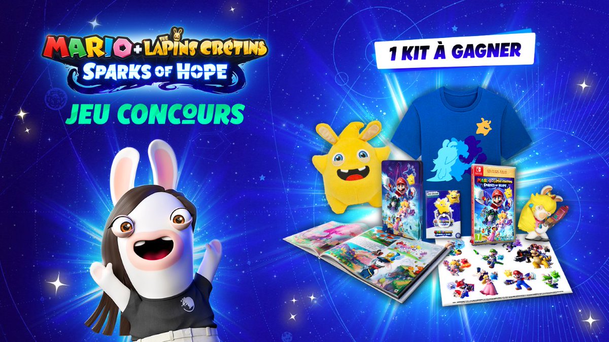 ultiaa's tweet photo. A l'occasion de la sortie du jeu Mario + The Lapins Crétins Sparks of Hope; je vous fais gagner un méga pack avec plein de cadeaux #MarioLapins

Pour participer
- RT ce post
- Follow @ultiaa et @LapinsCretins

TAS 26/10, bonne chance 🐀🥰 #sponso https://t.co/nWa1FKRbyt