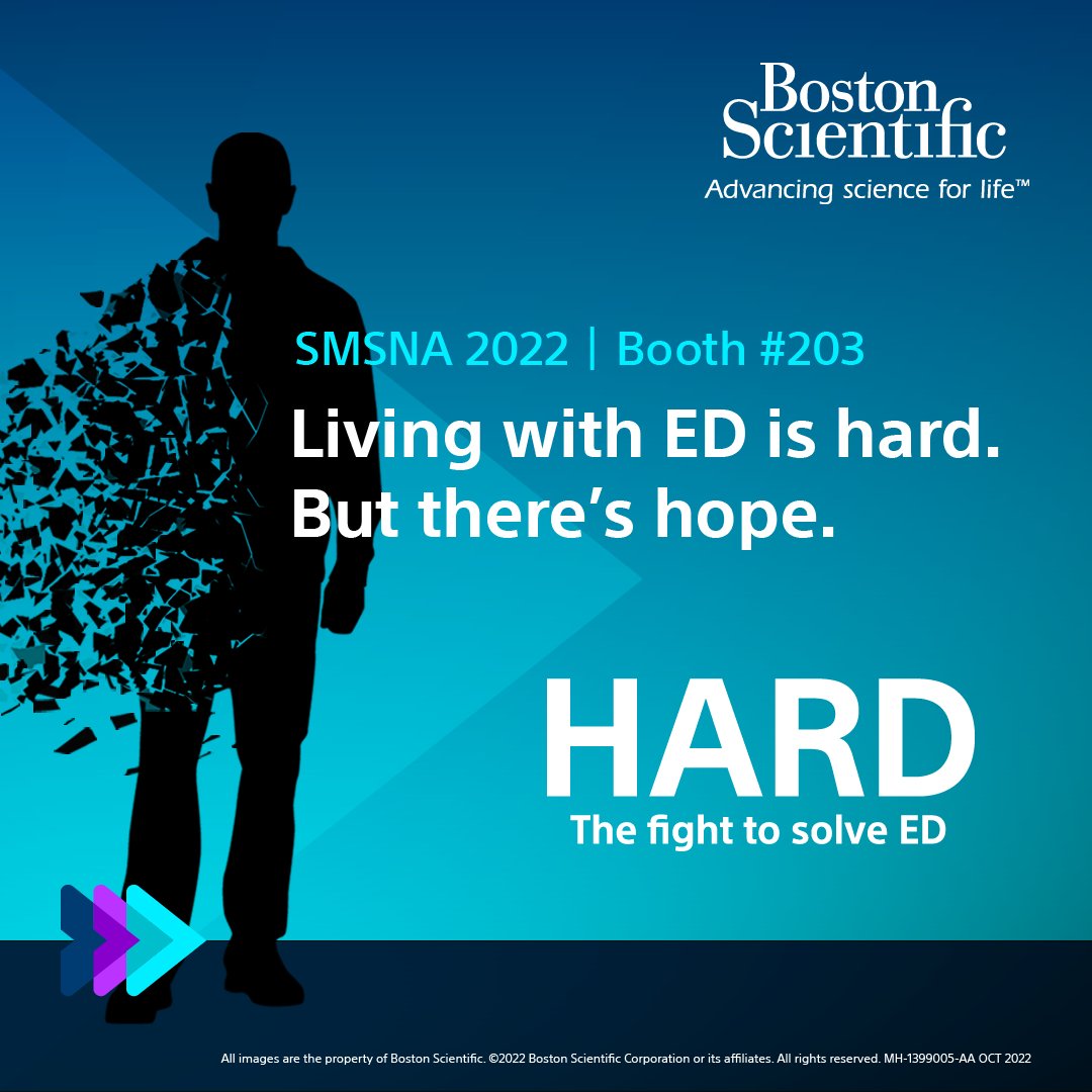 Join the fight to solve ED at #SexMed22. Stop by our booth to learn more about the short, candid #HARDseries and solutions for restoring sexual health. Episodes of HARD available now: bit.ly/3VFPK0Z #SMSNA22
