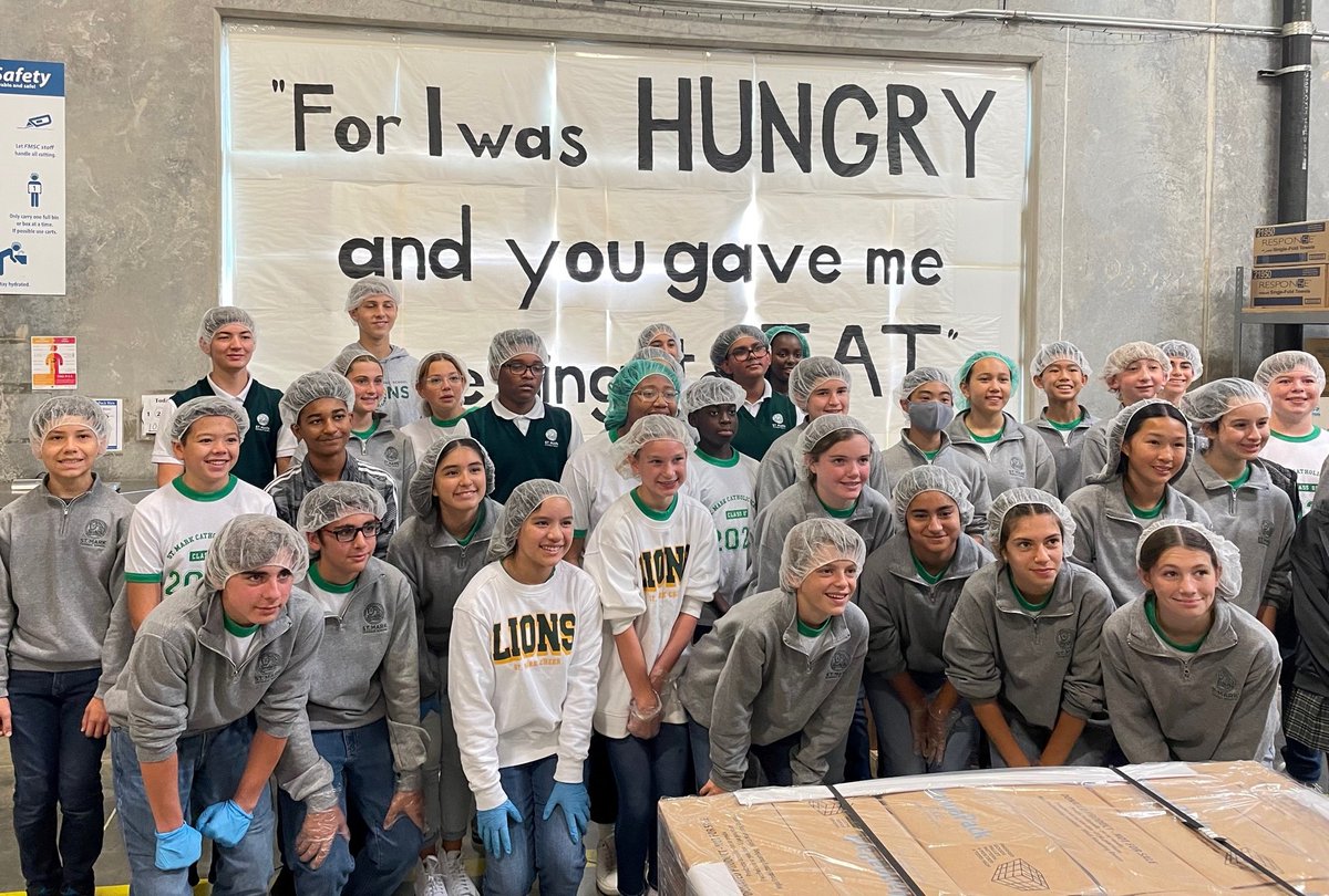 Yesterday, 8th Grade visited "Feed Our Starving Children." Always so special to see classes come together to serve the community!