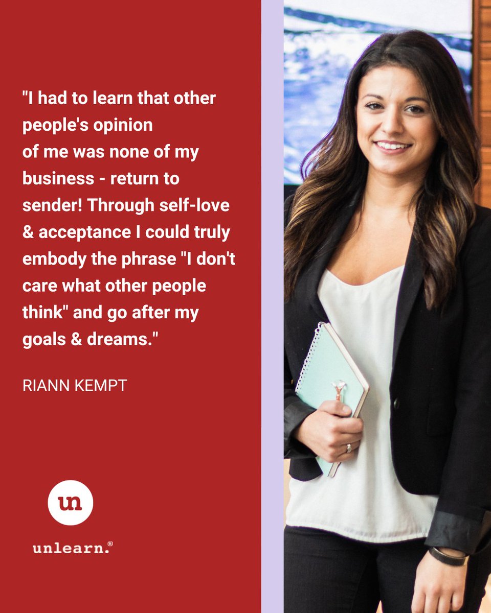 unlearn_com's tweet photo. We asked our unlearn. family for tips and tricks to cope with #bullying. Riann had to learn to #embody self-love and #acceptance to regain self-worth to go after her goals. 

What’s a piece of #advice you found helpful when being bullied? 

#bullyinghurts #unlearnhate #cyberbully https://t.co/nWOvR5KDwF
