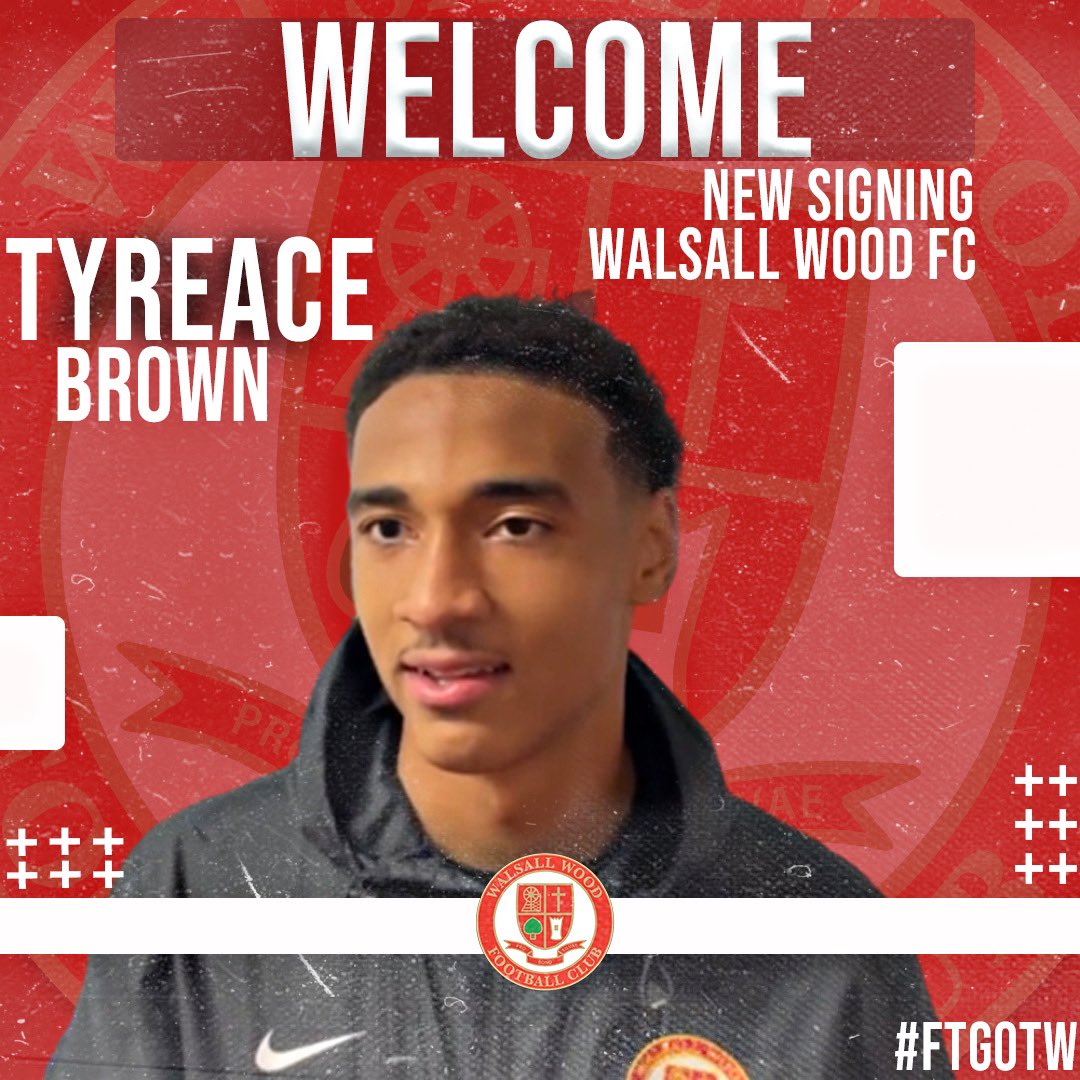 WalsallWoodFC's tweet photo. βοΈ | WELCOME BACK BROWN
Defender Tyreace Brown returns back to The Wood after a brief spell at Worcester City.
Brown joins us to help bump up the defensive numbers and strengthens Walsall Woodβs squad.
Welcome back Ty! π΄βͺοΈ
#FTGOTW || #TitanRecruitUK https://t.co/ymhmOi5AQO