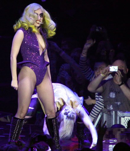 While we’re on a throwback, here’s a pic of me at the Monsterball in 2010 (striped shirt hand up) seeing @ladygaga for the first time