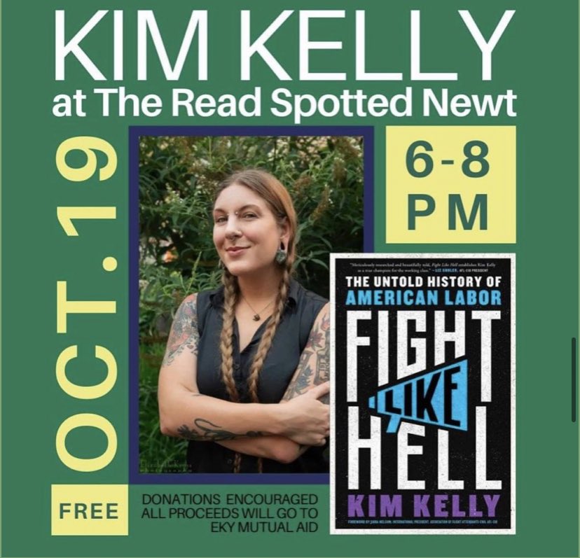 On the road to Eastern Kentucky! I can’t wait for tonight’s event at the Read Spotted Newt in Hazard, KY, sponsored by @wmmtfm and with all donations going to @ekymutualaid 💜💛