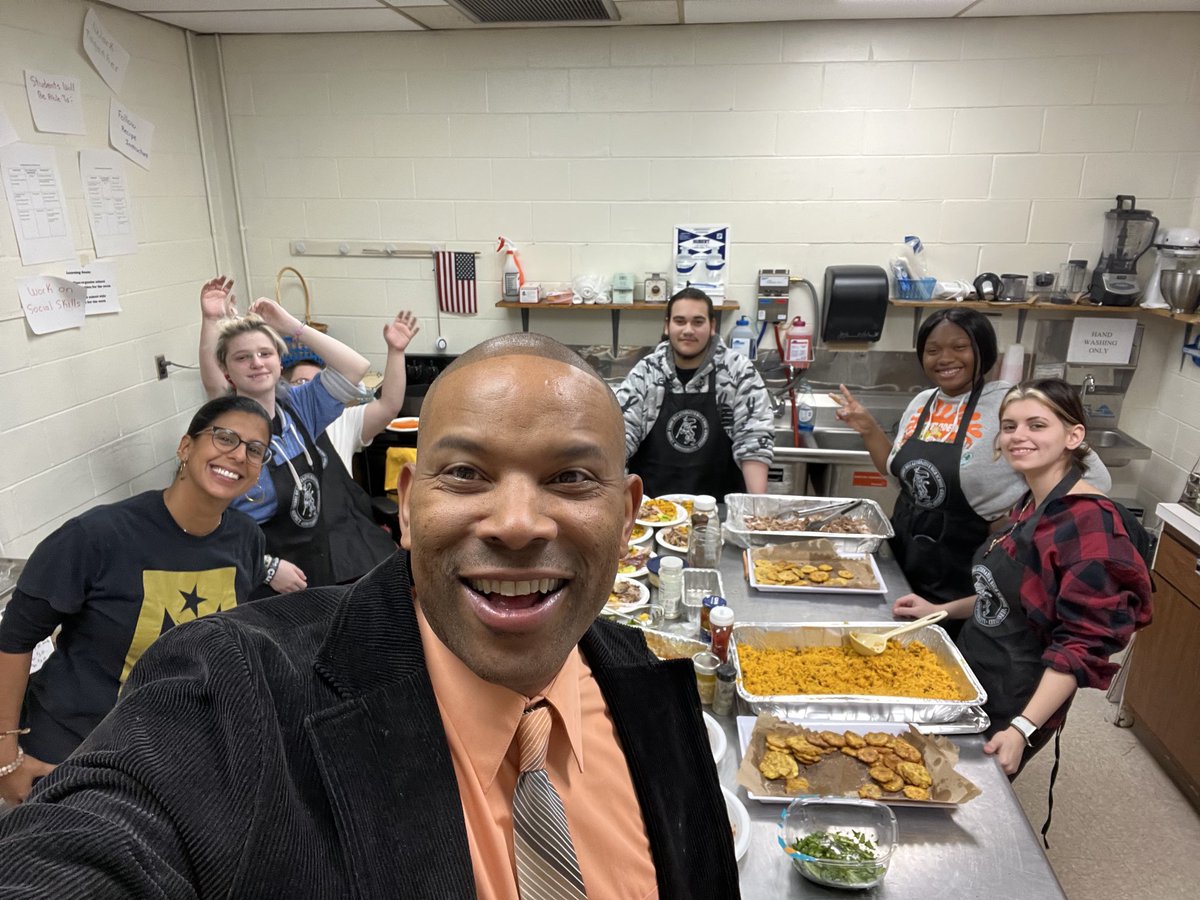 The joy on my face says it all when I had a chance to taste delicious Puerto Rican cuisine prepared by students at ⁦⁦@CHalternativehs⁩ this morning. What an amazing meal! These young people are truly outstanding! ⁦<a href="/ChpsTweets/">Cherry Hill Schools</a>⁩