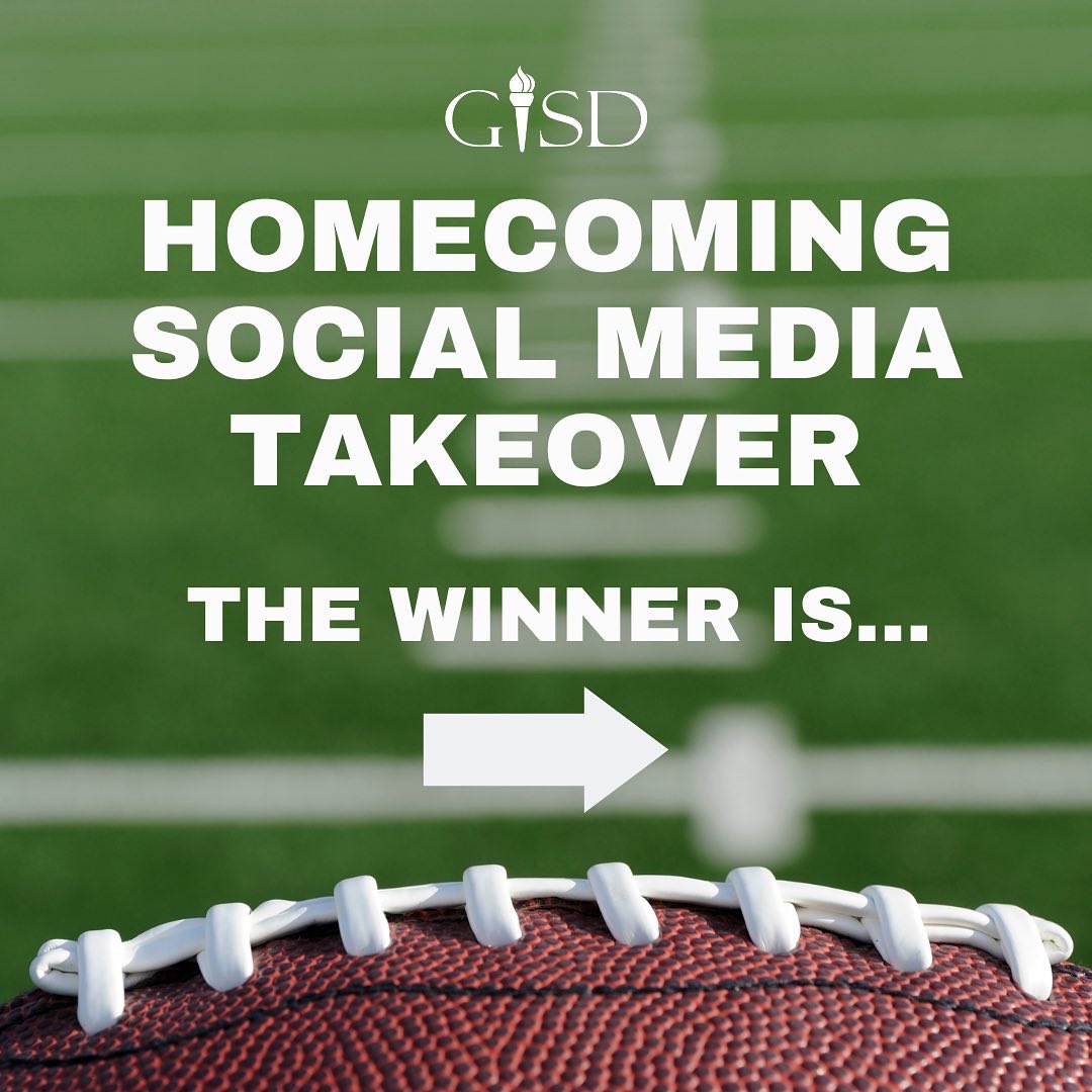 gisdnews's tweet photo. And the winner is….. @LCHS_Patriots 
THANK YOU to both @GHS_Owls &amp; @LCHS_Patriots for participating in our friendly homecoming social media takeover competition! #TheGISDEffect #BeTheLight #Homecoming2022 https://t.co/msGc70iD8M
