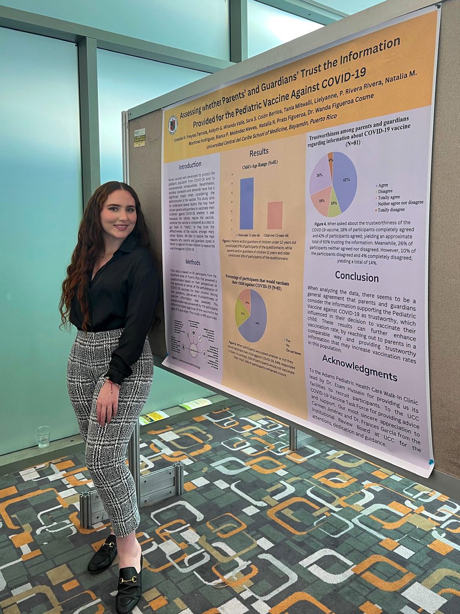 Proud and thankful to have been a part of the American College of Physicians 2022 Research Abstract Competition along my amazing team!

Poster: Assessing whether Parents and Guardians Trust the Information Provided for the Pediatric Vaccine Against COVID-19.