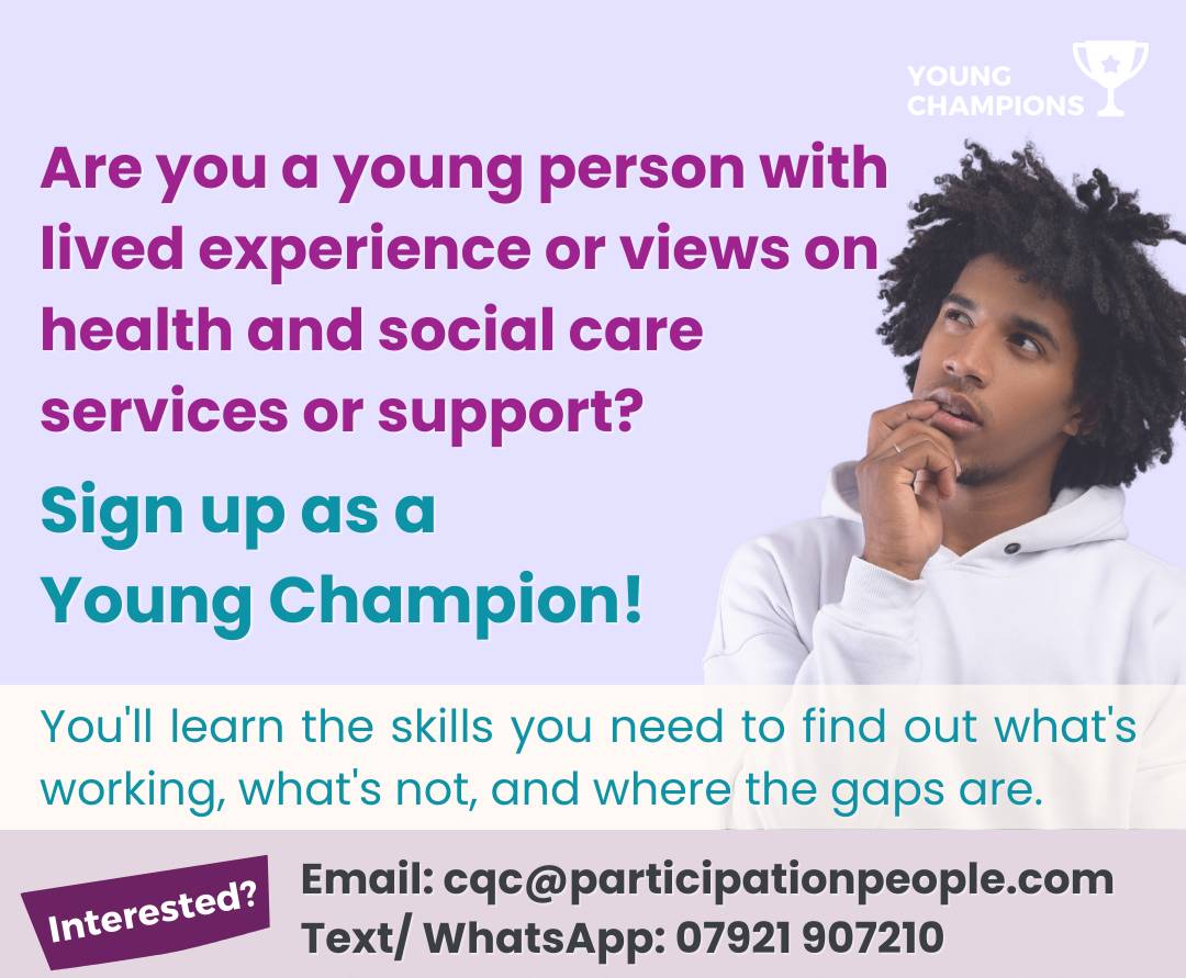 Want to share your views of health & social care services in England AND help other young people to have a voice too? Sign up as a Care Quality Commission Young Champion! You'll receive all the training and support you need! 👍 bit.ly/CQCYoungChampi… #YoungChampions