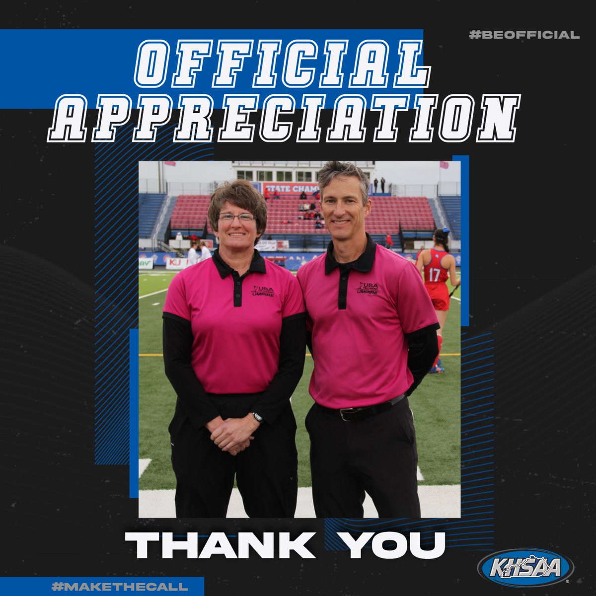 KHSAA's tweet photo. It's Fall Officials’ Appreciation Week. Our games don't happen without officials. It's past time to say thank you. Interested in being an official, get more information at https://t.co/E4TBnSynOe
#ThankYouOfficials #OfficialsAppreciationWeek #MakeTheCall #BeOfficial @NFHS_org https://t.co/2usWj1sINS