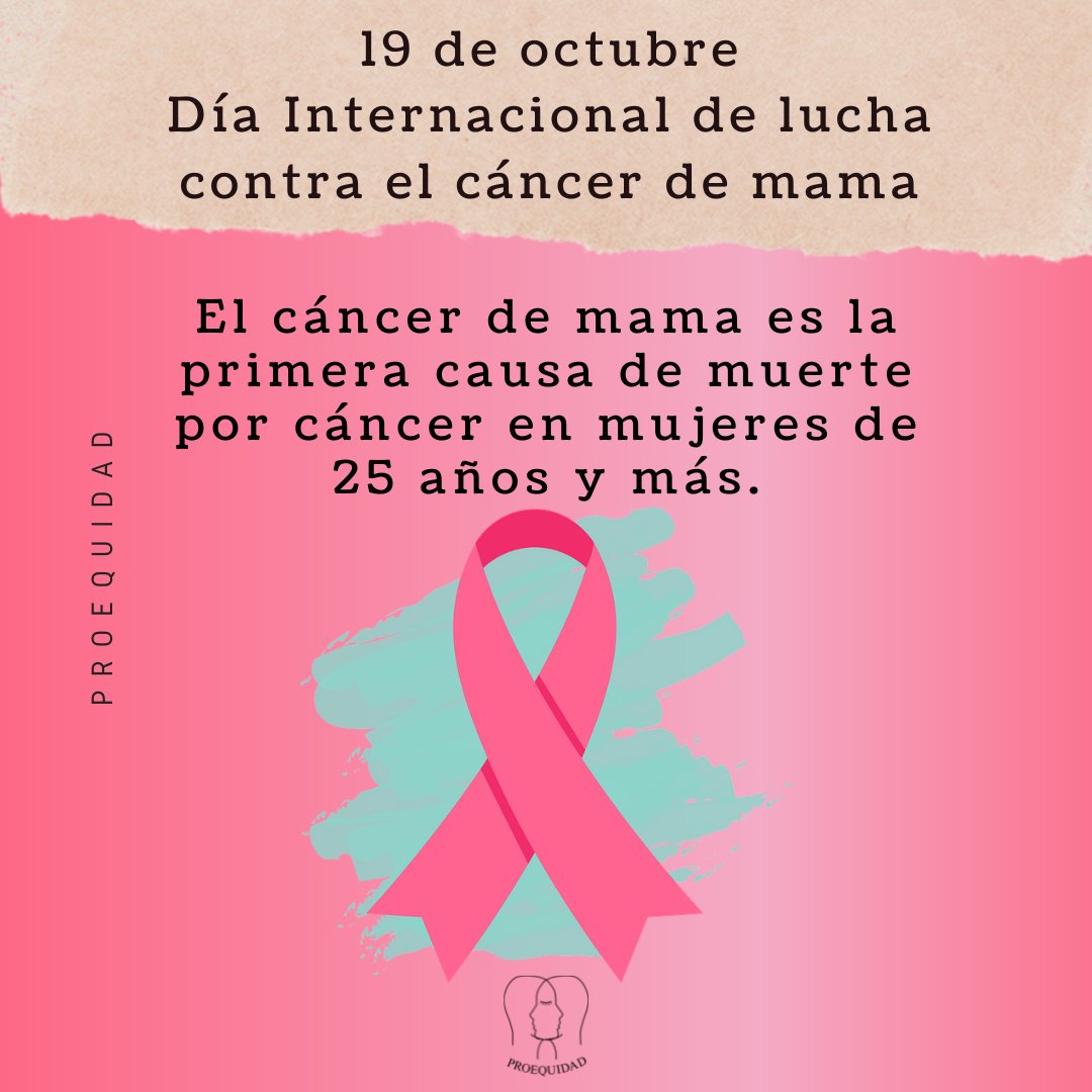 ProequidadAC's tweet photo. 🌸Ten consciencia de tu cuerpo, tus senos
son parte de ti, más allá de lo sexual o maternal🌸
✍ 19 de octubre: día internacional de lucha contra el
cáncer de mama✍
Datos: INEGI
#cancerdemama #Proequidad
#Edoméx #Toluca #Metepec #mujeres #19deoctubre
#mastografía https://t.co/ezFrOIMOsP