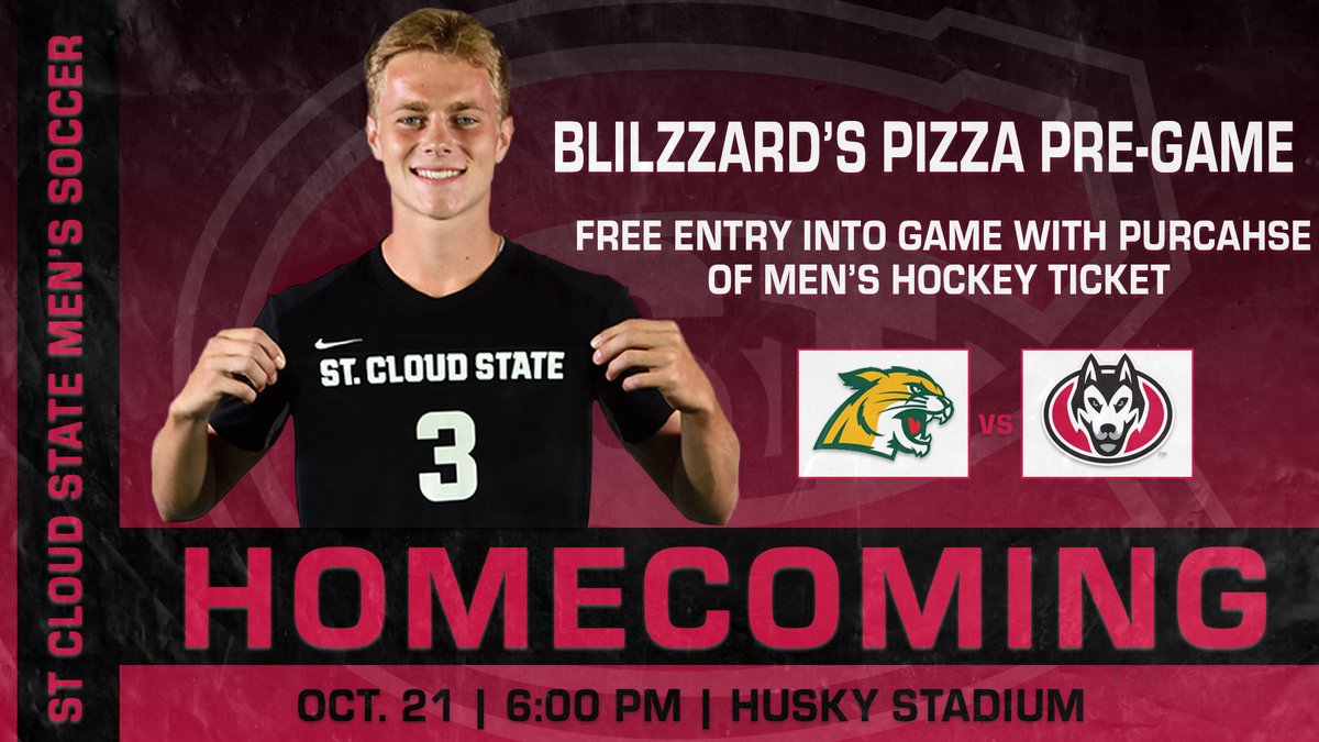 SCSUMSOCCER's tweet photo. Check out our Homecoming weekend promos! 🙌

Pre-game pizza party on Friday! 

Senior Night on Sunday!

#GoHuskies #SCSUSoccer https://t.co/iML4br3YFQ
