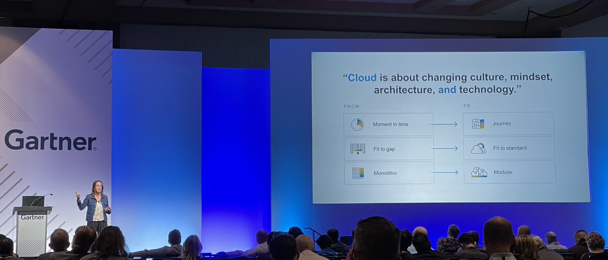 “SAP is here to help you on your cloud journey” SAP’s Maura Hameroff, SVP ERP Product
Marketing at SAP #GartnerSYM #S4HANA #CloudERP #Intelligententerprise