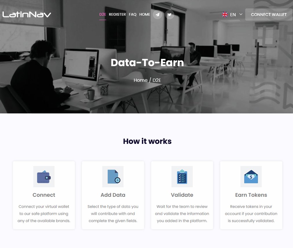 LatinNavAero's tweet photo. Data-To-Earn platform development ongoing 💪
Contribute + Validate = Earn tokens 💵
#DATATOEARN #LATINNAV #CRYPTO https://t.co/lodkrwTgUz