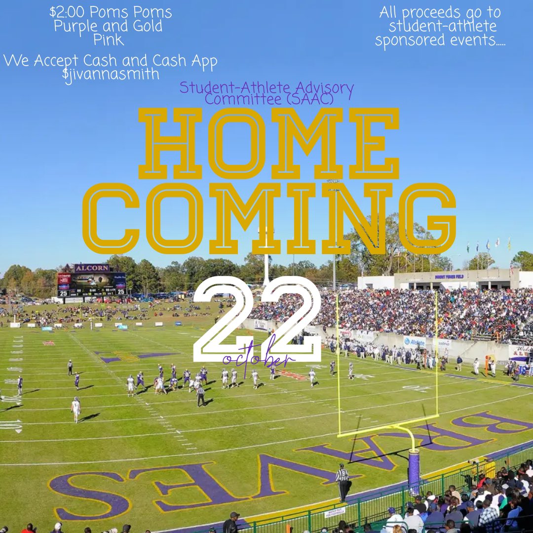 SAAC has Pom poms available for $2. Please see any SAAC member to purchase…..💜💛