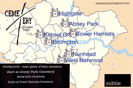 30/10/22 <a href="/cemeterycycling/">CemeteryCyclingClub</a> 32 miles #magnificentsevenrace is on. Current record 1h 19m (Snelly). Registration at 2pm, Abney Park Cemetery main gate. Tell a friend.  #cemeterycyclingclub #london #courier #alleycat #messfam #subtlecouriers #lcef