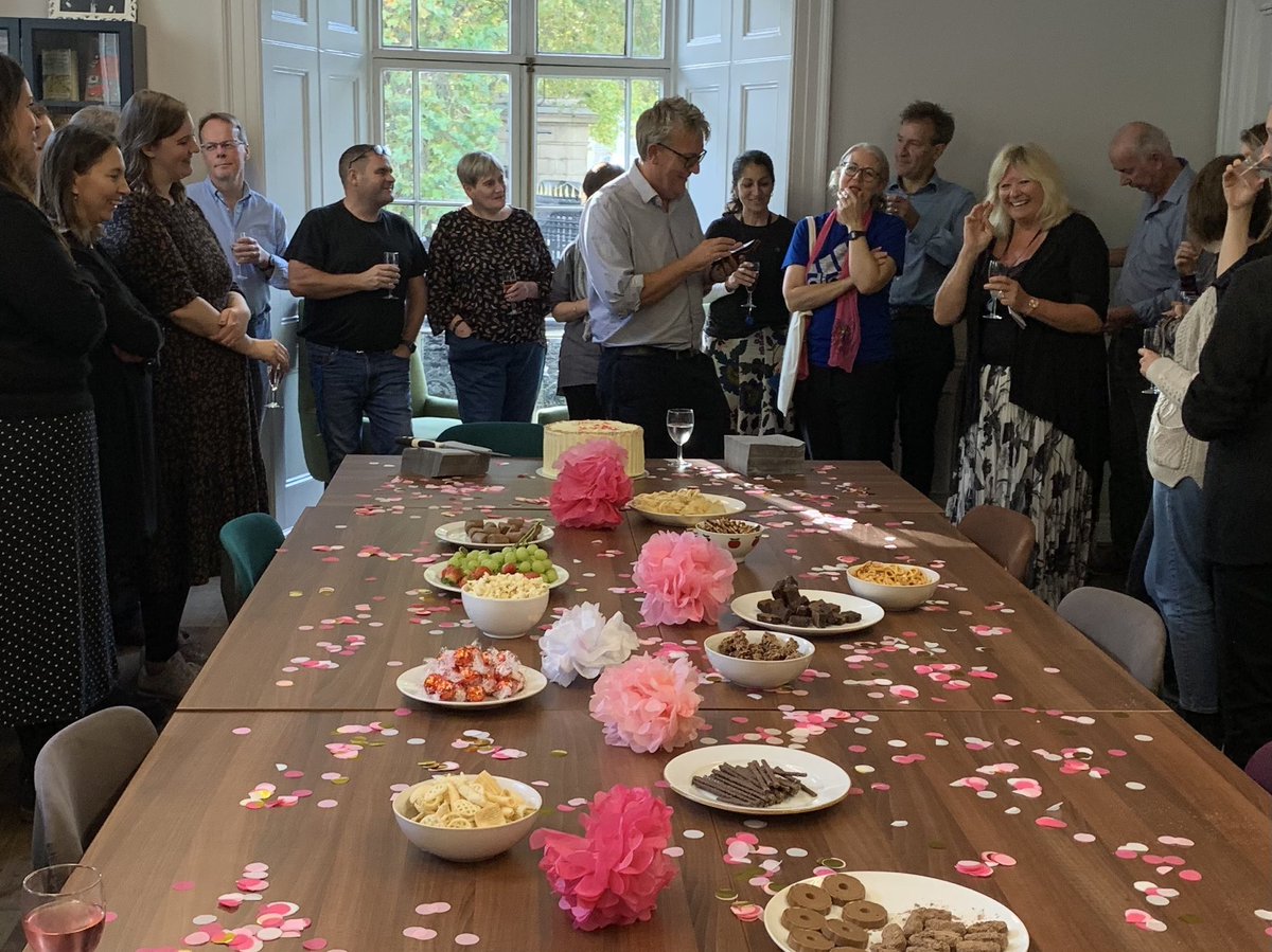 Goodbye today to three legends, Sian Rokita-Evans who leaves @FaberBooks after THIRTY SEVEN years! And a glimpse of the inimitable Nigel Marsh who has also just retired after an unknown no of decades, giving her leaving speech and Robert Brown, our super archivist. End of an era.