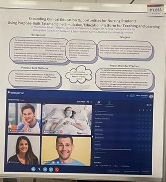 Great to see Dr Corrigan @CC_Irl presenting @NETNEPCONF 2022. Poster titled -'Expanding Clinical Education Opportunities for Nursing Student: Using Purpose-Built Telemedicine Education Platform for Teaching and Learning.' @phussey47 @Ceic_DCU #telehealtheducation #telehealth