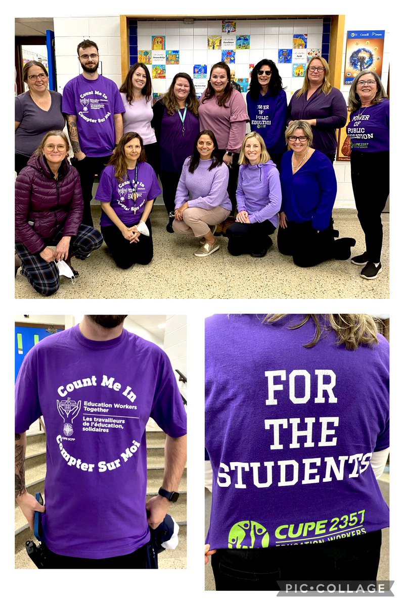 MissJoyceOCSB's tweet photo. On Wednesday’s we wear purple and everyday we support &amp; stand with our @CUPE2357 family 💜 

@StBrAndreOCSB #IStandWithCUPE #onted @CUPEOntario https://t.co/qaSMJeTErN