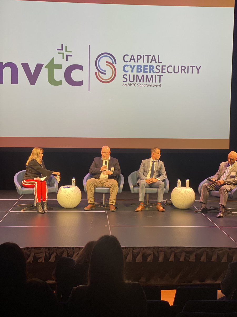 LindyKyzer's tweet photo. “Manufacturing, healthcare, and finance are our most likely industries to get hit.” @NoVATechCouncil #NVTC #cybersecuritysummit https://t.co/fbShFKyY8y