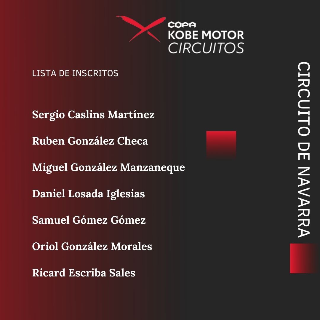 KobeMotorsport's tweet photo. 3️⃣,2️⃣,1️⃣...🏁🏁
📝¡Lista de inscritos en la 4ª prueba de la Copa Kobe Circuitos!
.
.
.
#copakobe #kobemotor #copakobemotorsport #lacopakobemola https://t.co/5NZkEdUv7E