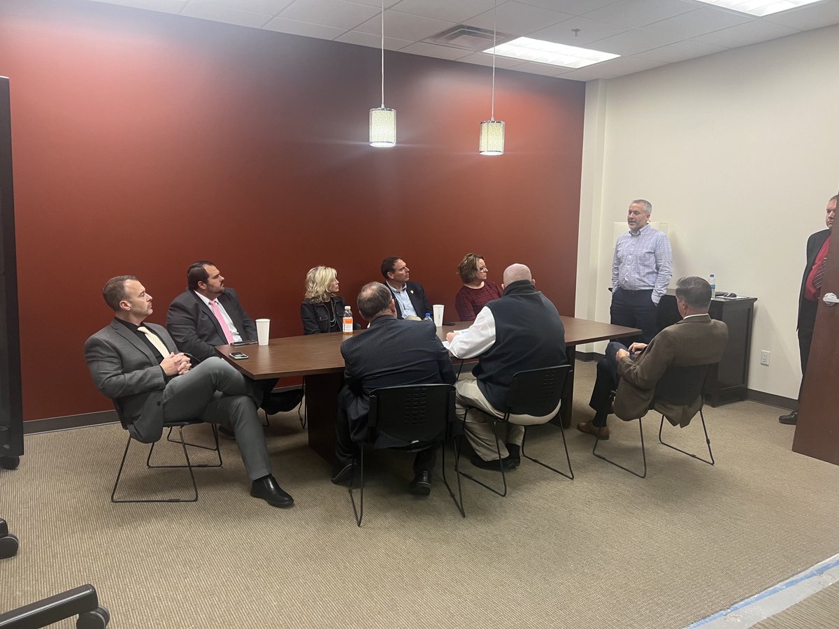 KEDC1's tweet photo. Eric Kennedy of KSBA giving updates to our KEDC Superintendents. Great group! https://t.co/QG6CQZjlCt