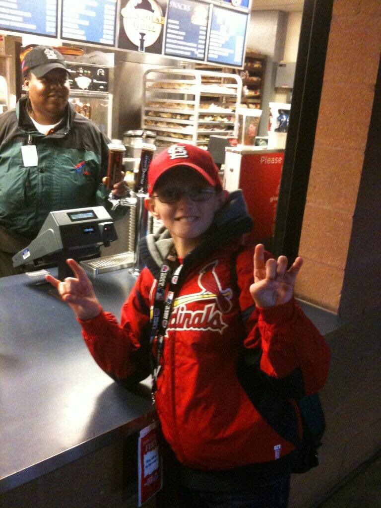 AngieLGoodwin's tweet photo. My sweet Lane absolutely loved the @Cardinals ! https://t.co/W524fwg7cp