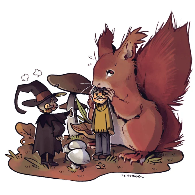 10 . RODENT 10th art for my #Questober !!No sir Squirrel this ain't Nut, let him go 