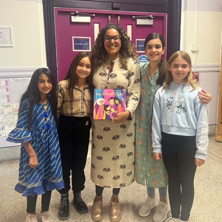 stevenscoop's tweet photo. We are so grateful to @Raakstar, P ‘28 for hosting our first cross-campus assembly of the school year about Diwali! Here she is pictured with students from the class of 2026 who last year successfully petitioned for Stevens to close in observance of this festival of light. https://t.co/p8Pq1NnDBx