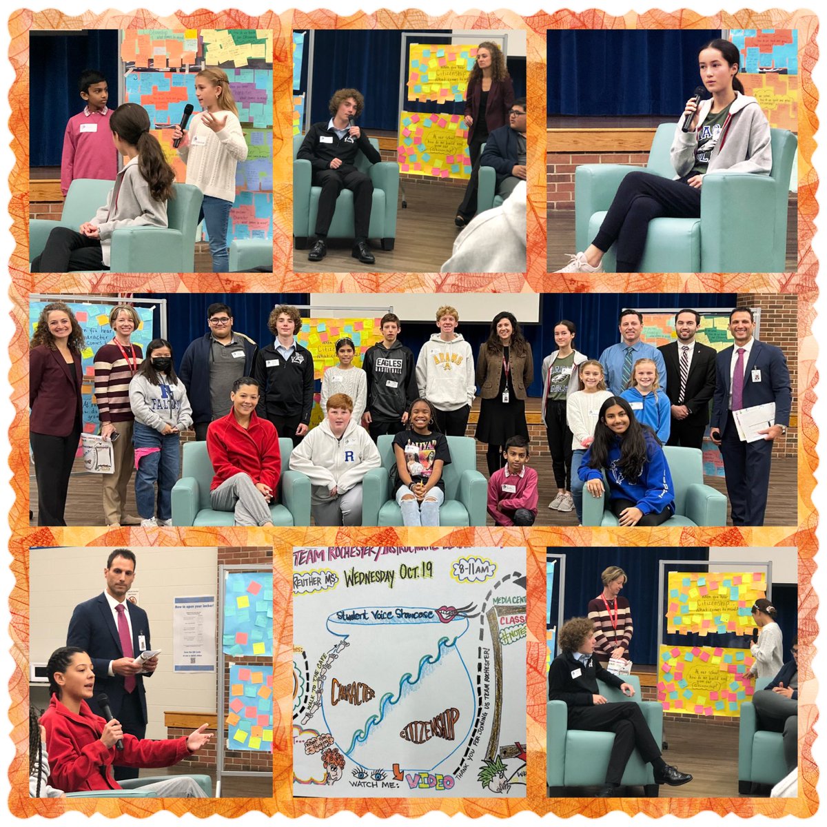 An October morning of gratitude as student voices are lifted  embracing  both character and citizenship.Such  an affirmation of our compelling why. Thank you Team Rochester for sharing leadership every day 🍁🍂🍁